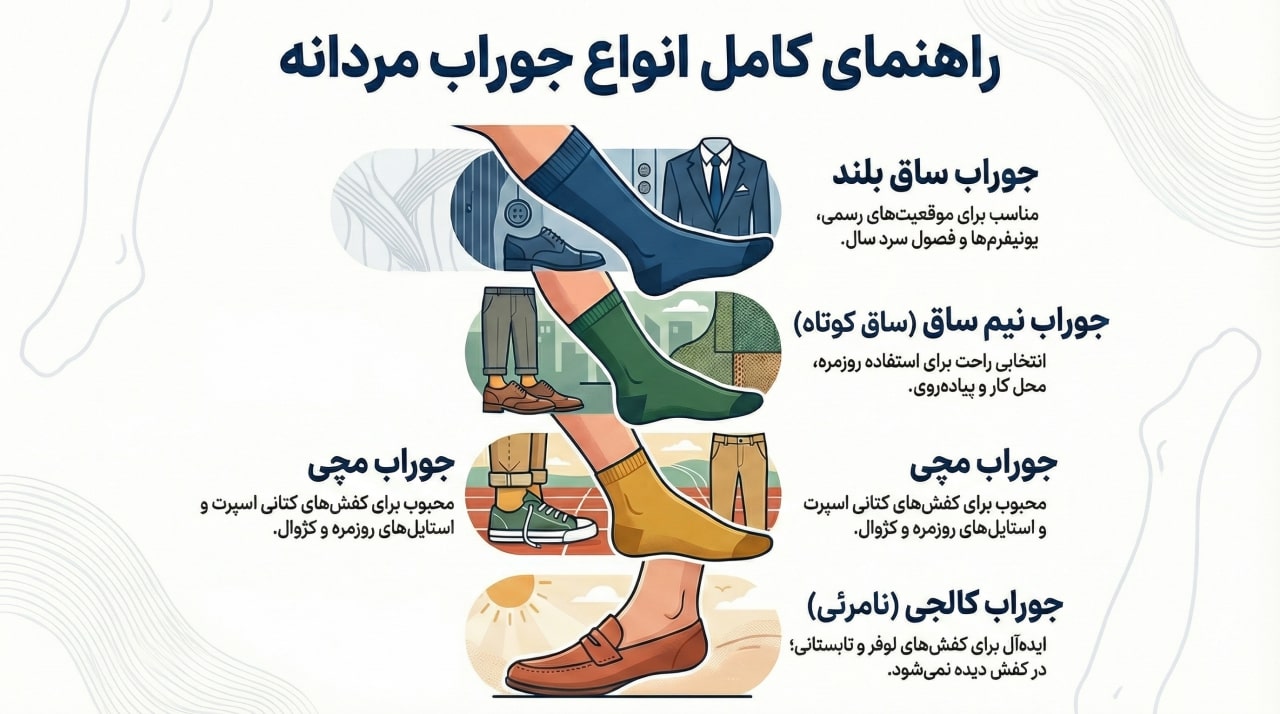 راهنمایی انواع جوراب مردانه 
