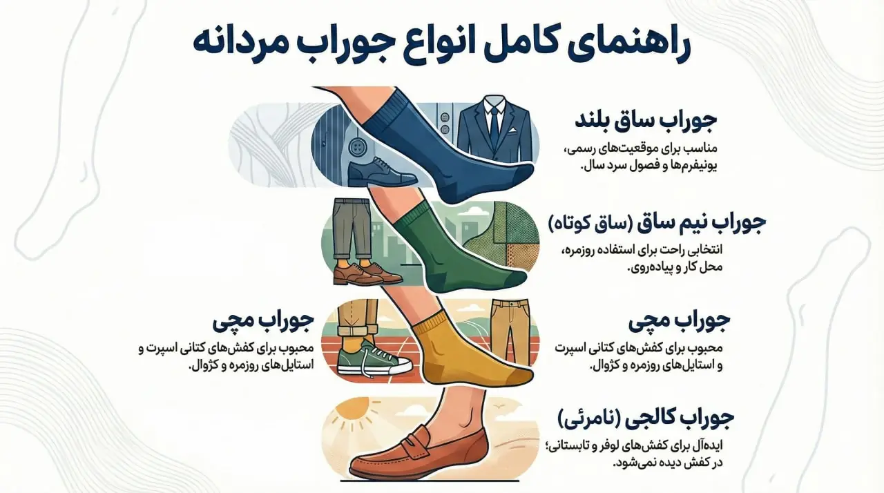 راهنمایی انواع جوراب مردانه