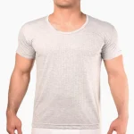 زیرپوش نیم آستین ملانژ یقه گرد بلکس (نیکوتن پوش) کد 2414101