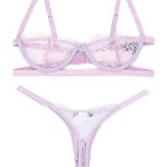 ست شورت و سوتین توری فنردار وارداتی کد 1312114