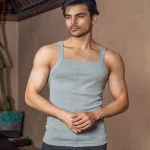 زیرپوش مردانه رکابی یقه خشتی بلکس (نیکوتن پوش) کد۱۲۴۳