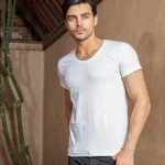 زیرپوش مردانه نیم آستین ساده سفید بلکس (نیکوتن پوش) کد 1001