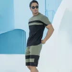 ست مردانه تی شرت و شلوارک مردانه بلکس(نیکوتن پوش) کد۶۱۱۵۶