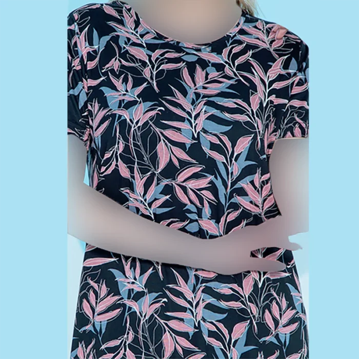 1742207031-IMG_5163 copy پیراهن آستین کوتاه یقه گرد چاپدار بلکس (نیکوتن پوش) کد 15426