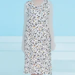 پیراهن زنانه آستین حلقه یقه گرد چاپدار بلکس (نیکوتن پوش) کد 15416