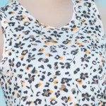 پیراهن زنانه آستین حلقه یقه گرد چاپدار بلکس (نیکوتن پوش) کد 15416