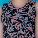 پیراهن زنانه آستین حلقه یقه گرد چاپدار بلکس (نیکوتن پوش) کد 15416