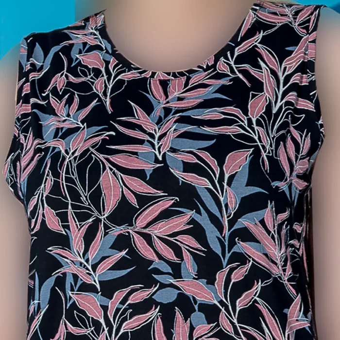 پیراهن زنانه آستین حلقه یقه گرد چاپدار بلکس (نیکوتن پوش) کد 15416