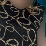 پیراهن زنانه آستین حلقه یقه گرد (طرح زنجیری) بلکس (نیکوتن پوش) کد 15417