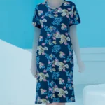 پیراهن آستین کوتاه یقه گرد چاپدار بلکس (نیکوتن پوش) کد 15426