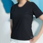 تیشرت زنانه یقه گیپور مشکی بلکس (نیکوتن پوش) کد 11413