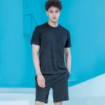 ست مردانه تیشرت و شلوارک ژاکارد مشکی بلکس (نیکوتن پوش) کد ۶۱۱۱۸