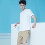 ست مردانه تیشرت و شلوارک ژاکارد سفید بلکس (نیکوتن پوش) کد ۶۱۱۱۸