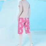 ست زنانه تیشرت یقه گرد و شلوارک چاپدار بلکس (نیکوتن پوش) کد 61446