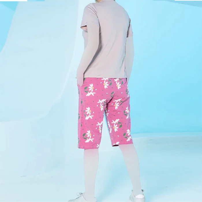 ست زنانه تیشرت یقه گرد و شلوارک چاپدار بلکس (نیکوتن پوش) کد 61446