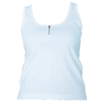 رکابی یقه باز نیم زیپ سفید زنانه بلکس ( نیکوتن پوش) کد 12421