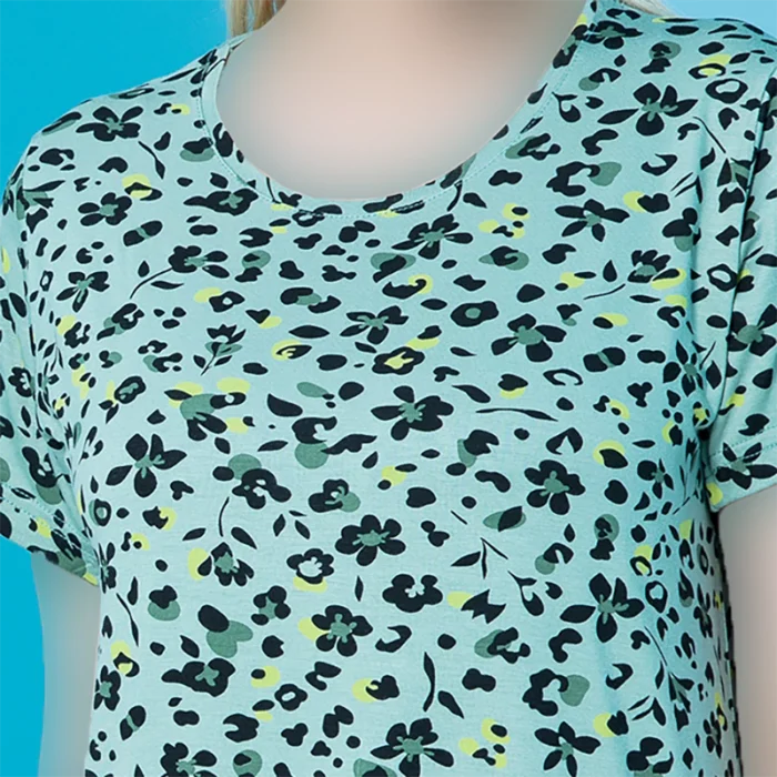 پیراهن آستین کوتاه یقه گرد چاپدار بلکس (نیکوتن پوش) کد 15426