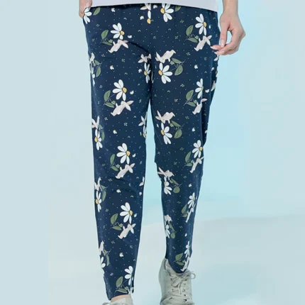 شلوار زنانه راحتی پنبه ای(خرگوش سرمه ای) بلکس (نیکوتن پوش) کد 51427