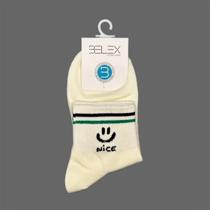 جوراب نیم ساق زنانه سوپر پنبه بلکس طرح 10 - Image 5