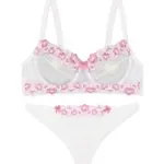 ست شورت و سوتین توری فنردار Lavender لوندر گلدوزی کد 1312102