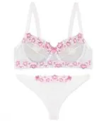 ست شورت و سوتین توری فنردار Lavender لوندر گلدوزی کد 1312102