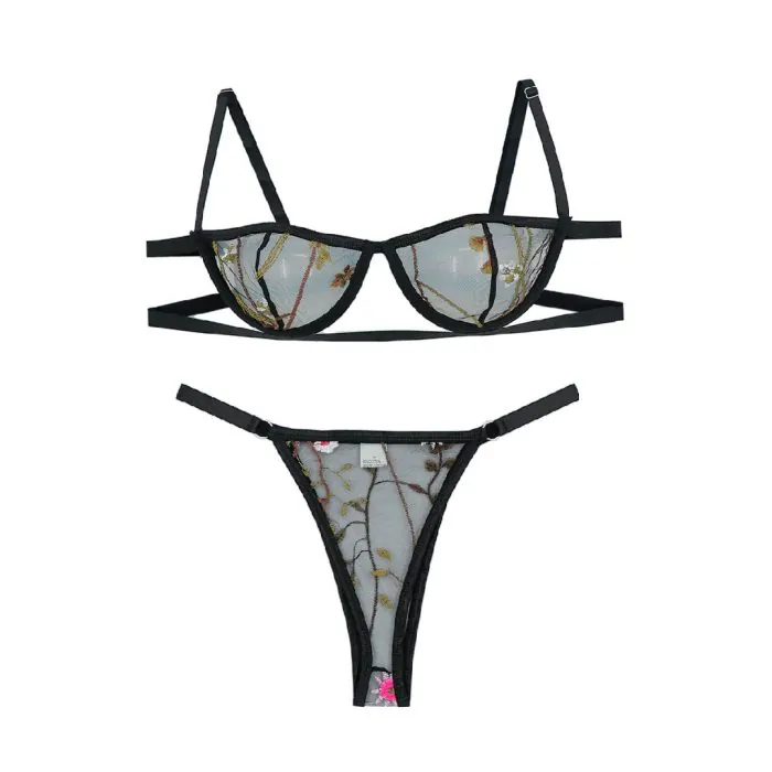 ست شورت و سوتین توری فنردار وارداتی گلدوزی کد 1312115 ست شورت و سوتین توری فنردار وارداتی گلدوزی کد 1312115