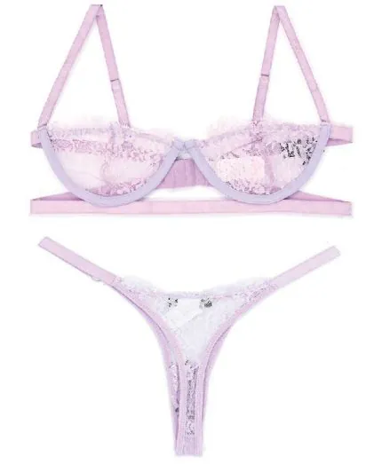 ست شورت و سوتین توری فنردار وارداتی کد 1312114