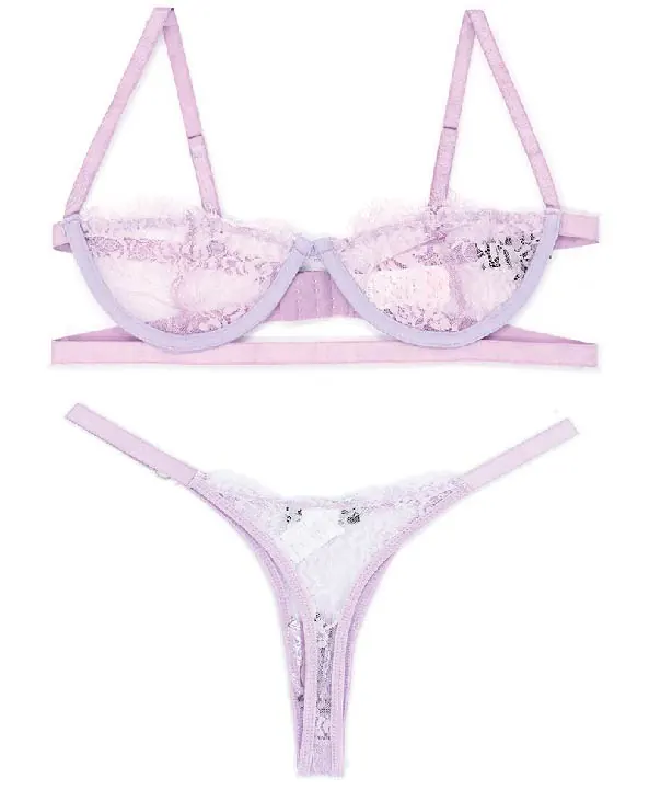 ست شورت و سوتین توری فنردار وارداتی کد 1312114 ست شورت و سوتین توری فنردار وارداتی کد 1312114