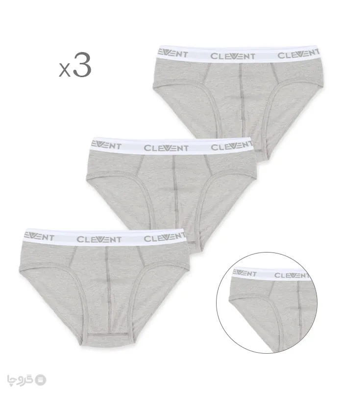 پک شورت مردانه اسلیپ نخی کش از رو Clevent کلونت کد 2108 - بسته 3 عددی