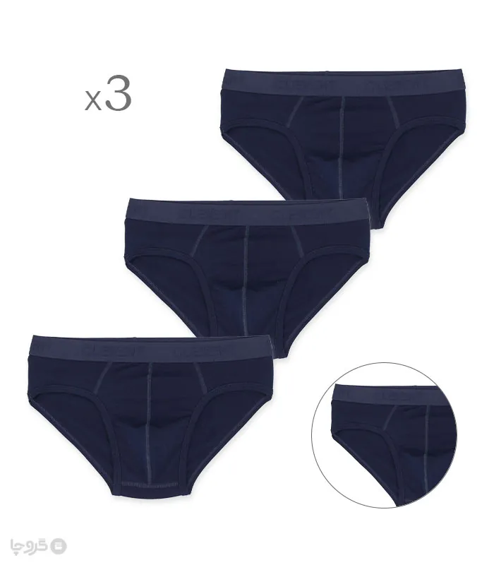 پک شورت مردانه اسلیپ نخی کش از رو Clevent کلونت کد 2108 - بسته 3 عددی