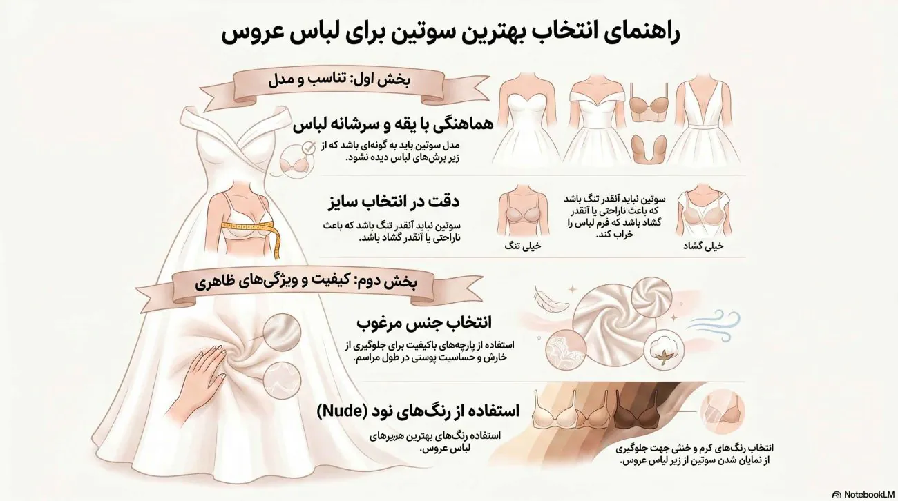 ویژگی‌های بهترین سوتین زیر لباس عروس