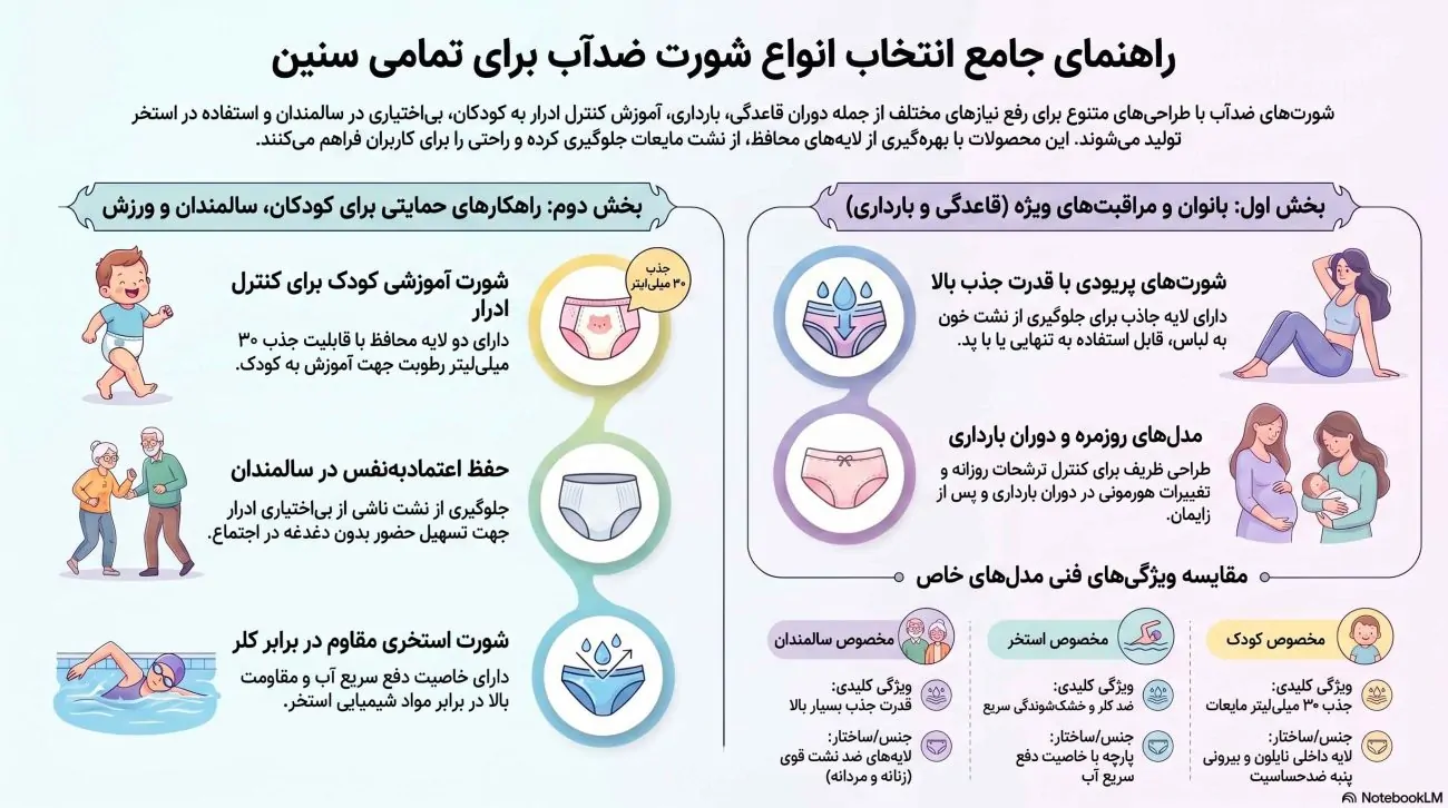 انواع مدل‌های شورت ضدآب